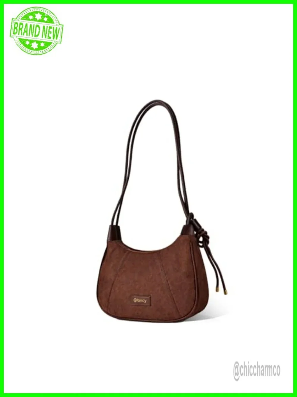 Faux Suede Hobo Bag Soft Crescent Shoulder Crossbody Purse Everyday Bag